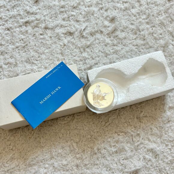 1973 Franklin Mint Robert Bird Marsh Hawk 2 Ounce .925 Sterling Medal Coin - Picture 3 of 11